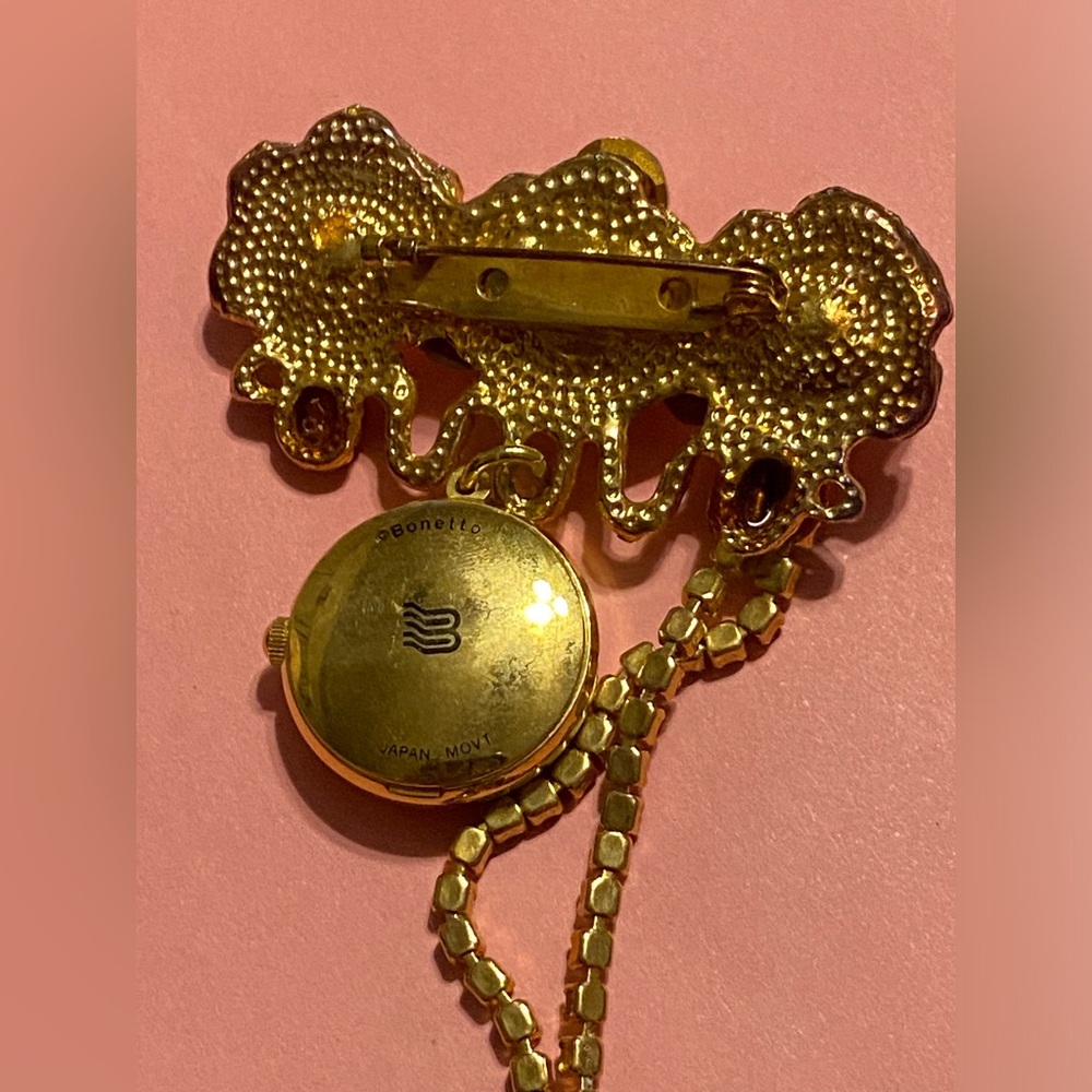 Bonetto Costume Watch Brooch for Parts or Repairs #9576 - Picture 3 of 6